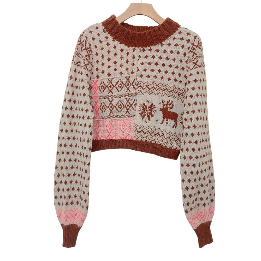 Free People Sweater Womens XS Beige Pullover Gingerbread Cookie Alpaca Blend